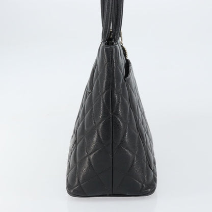 Chanel Medallion Tote Quilted Caviar, BLACK, LEATHER, Tote bag