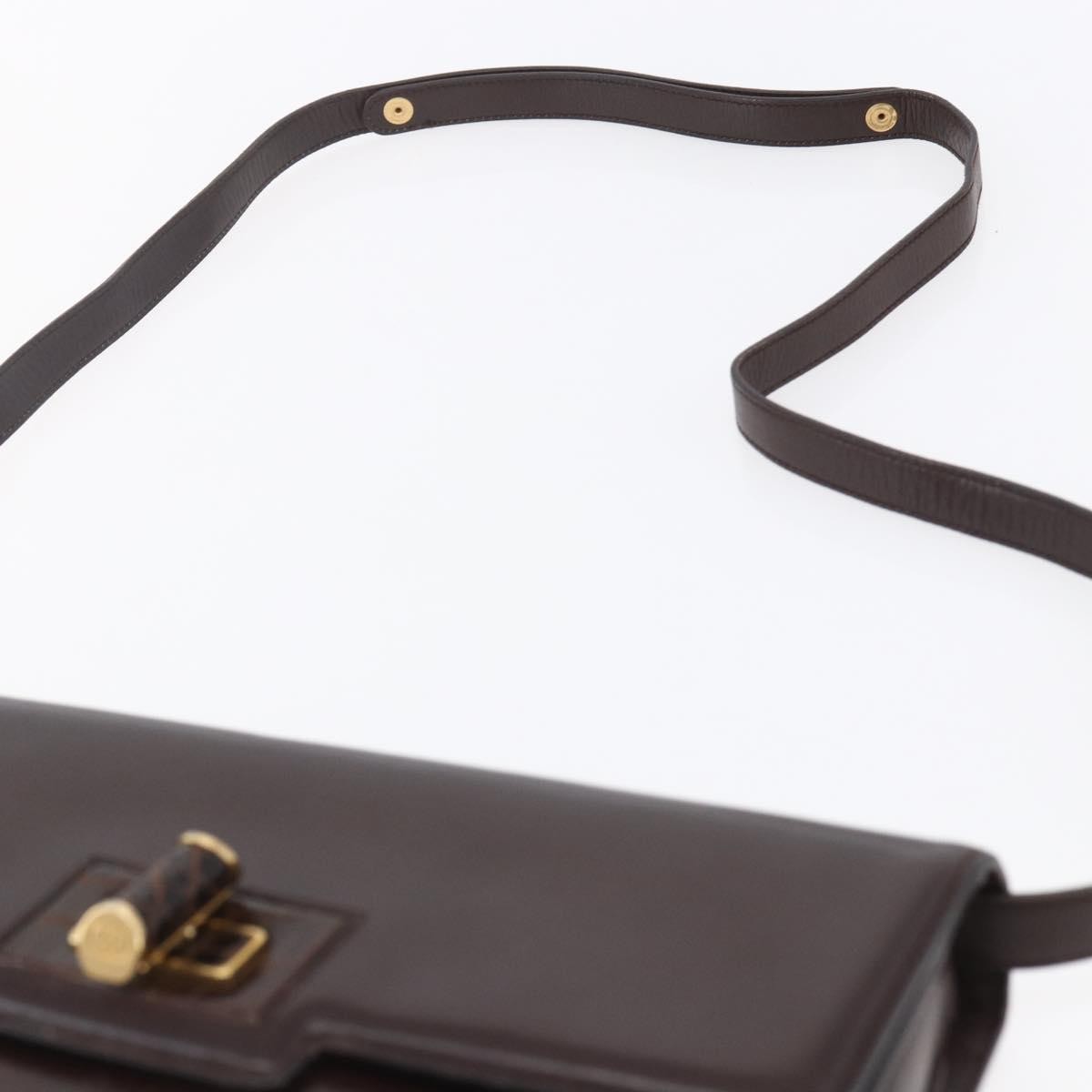 Gucci Vintage Shoulder Bag Leather, BROWN, LEATHER, Shoulder bag