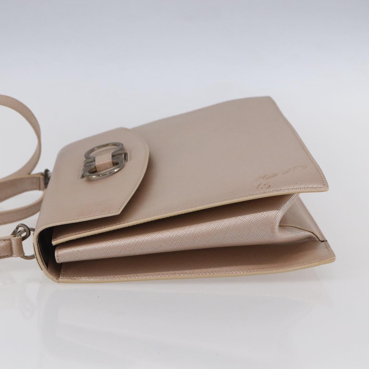 Salvatore Ferragamo Gancini handbag Leather, PINK, LEATHER, Handbag