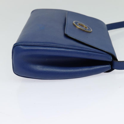 Celine Vintage Circle Logo Crossbody Bag Leather, BLUE, LEATHER, Crossbody bag