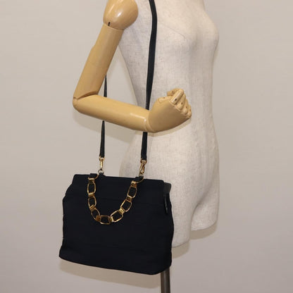 Salvatore Ferragamo Vala Handbag Canvas, NAVY, CANVAS, Handbag