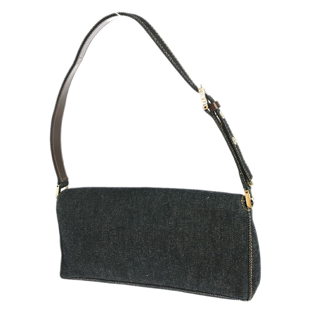 Fendi Vintage Shoulder Bag Denim, NAVY, DENIM_JEANS, Shoulder bag