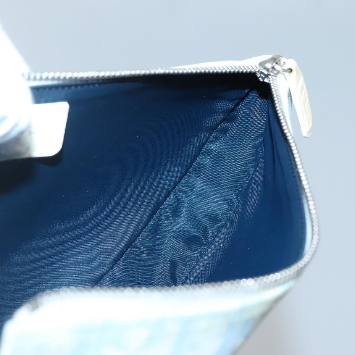 Christian Dior Vintage Saddle Bag Diorissimo Canvas, BLUE, CANVAS, Clutche & pouche