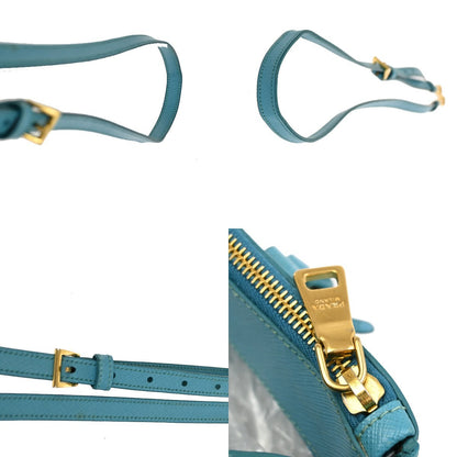 Prada Double Zip Lux Tote Saffiano Leather, BLUE, LEATHER, Tote bag