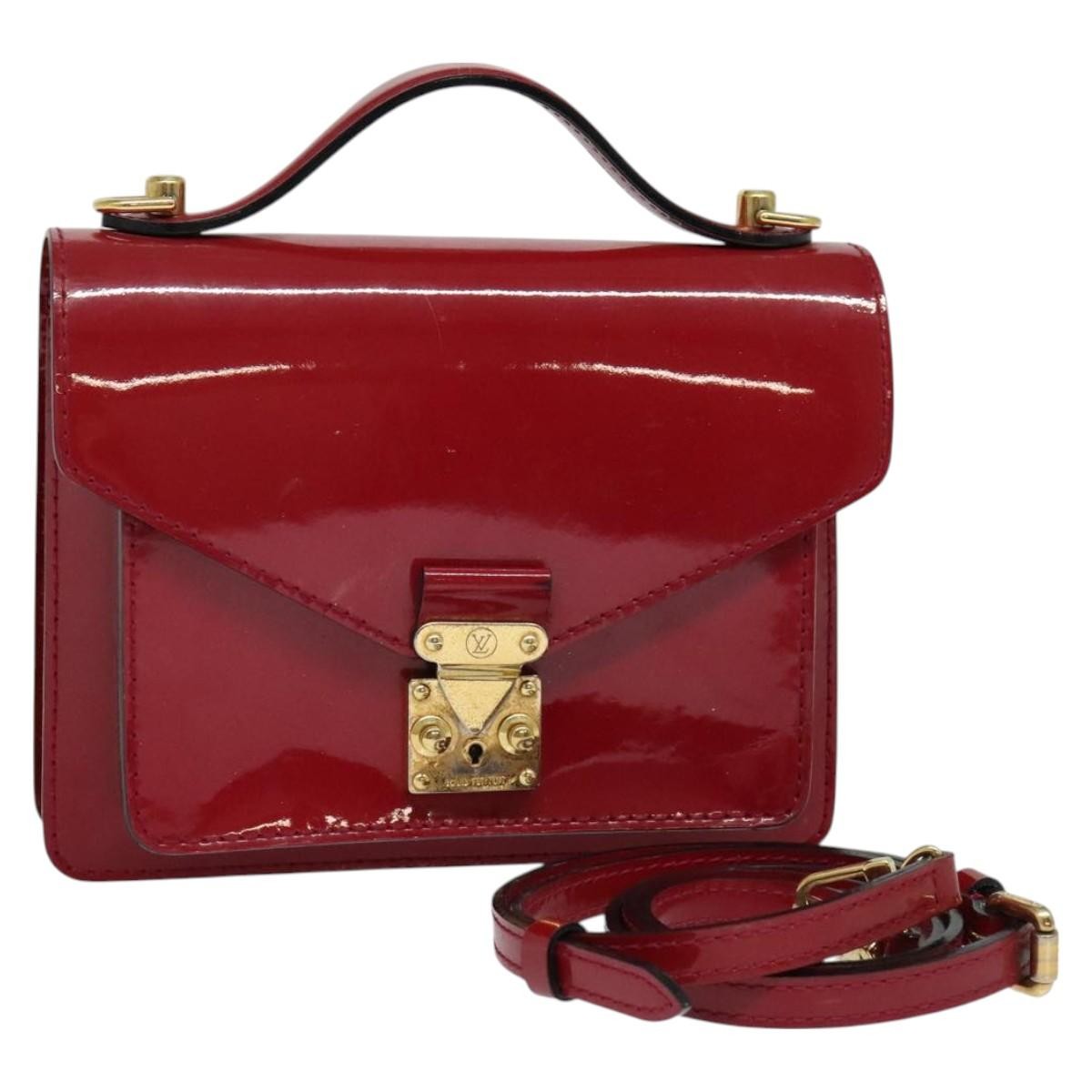 Louis Vuitton Monceau Handbag Vernis, BURGUNDY, PATENT_LEATHER, Handbag