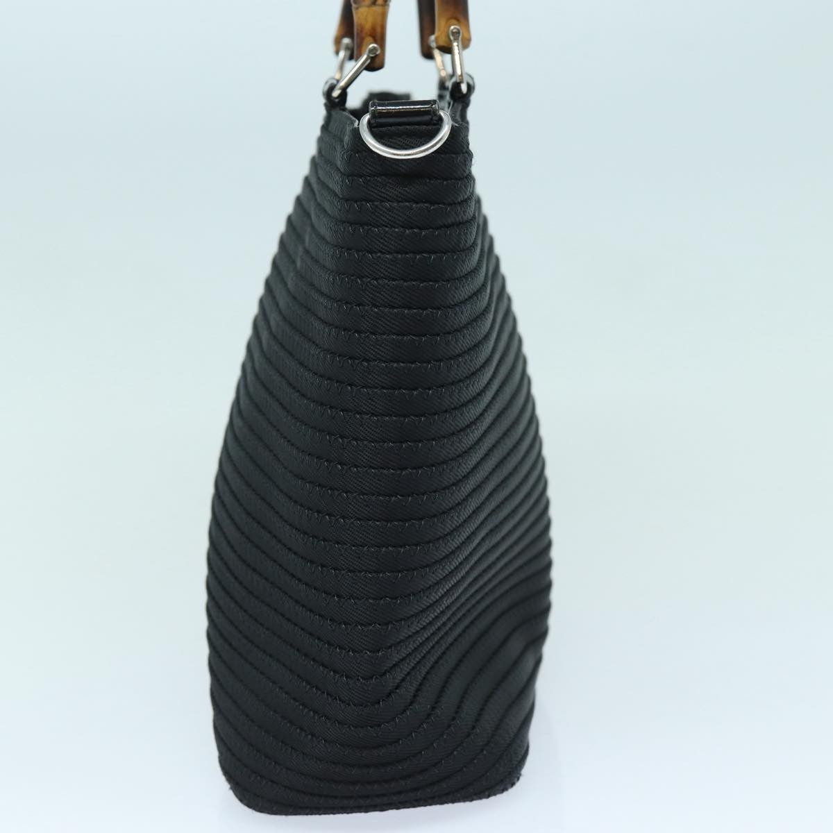 Gucci Vintage Bamboo Handle Tote Canvas, BLACK, CANVAS, Tote bag