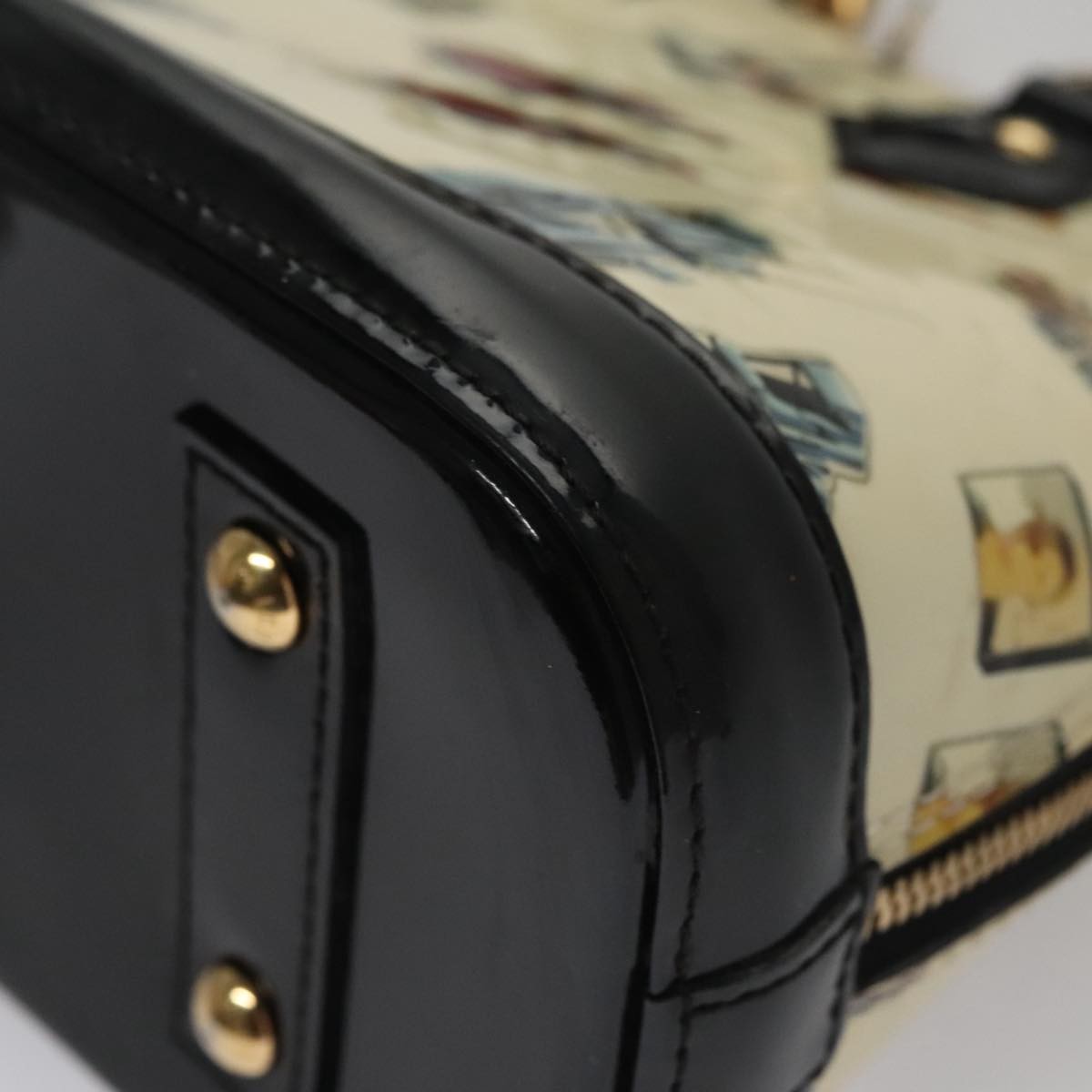 Louis Vuitton Alma Handbag Monogram Vernis, WHITE, PATENT_LEATHER, Handbag