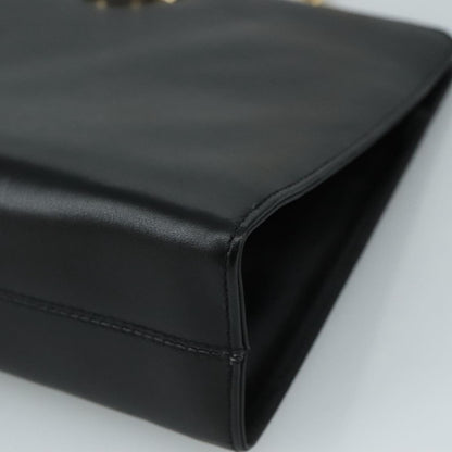 Salvatore Ferragamo Gancini Shoulder Bag Leather, BLACK, LEATHER, Shoulder bag