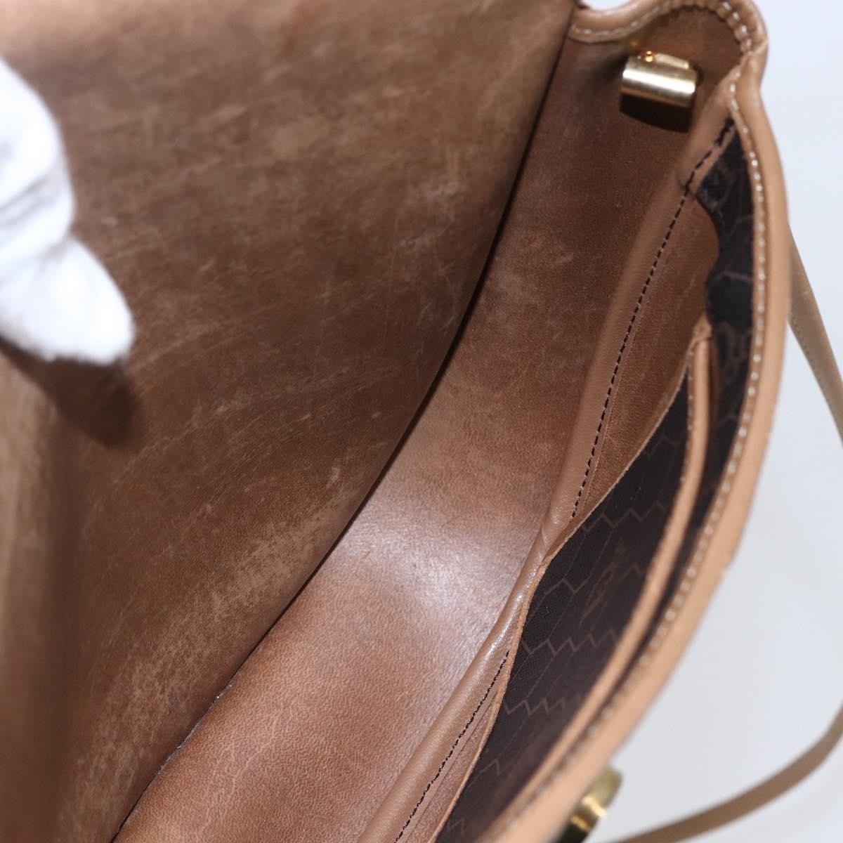 Christian Dior Vintage Honeycomb Flap Crossbody Bag Canvas and Leather, BLACK, CANVAS, Shoulder bag