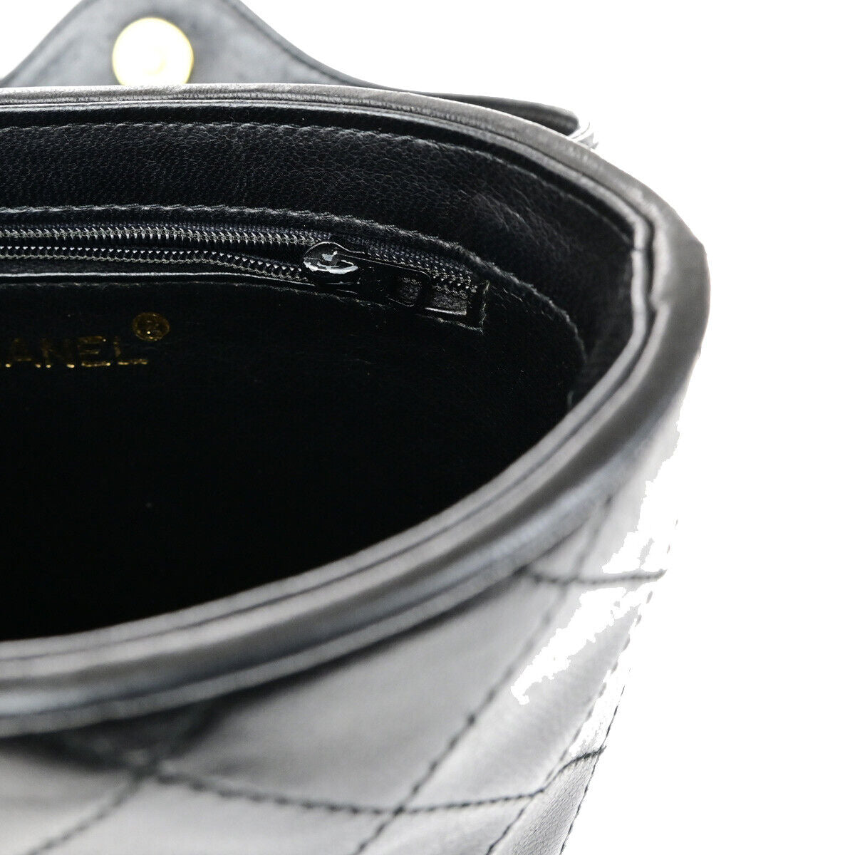 Chanel Vintage Tassel Box Bag Quilted Leather, BLACK, LEATHER, Shoulder bag