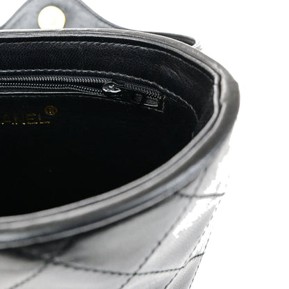 Chanel Vintage Tassel Box Bag Quilted Leather, BLACK, LEATHER, Shoulder bag