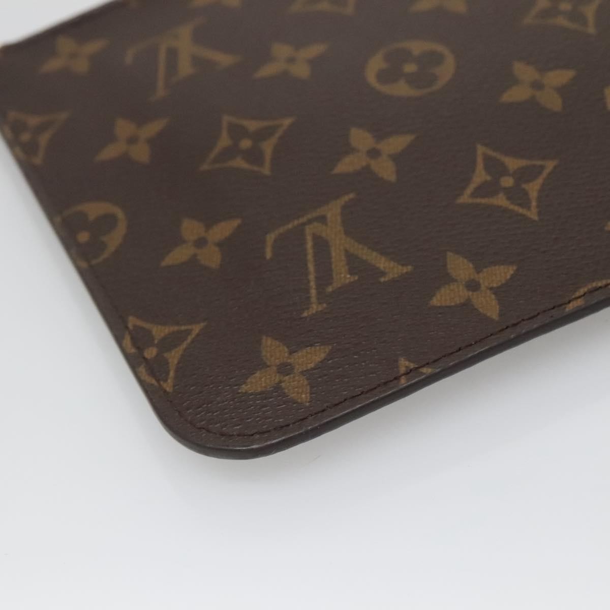 Louis Vuitton Neverfull Pochette Monogram Canvas, BROWN, CANVAS, Tote bag