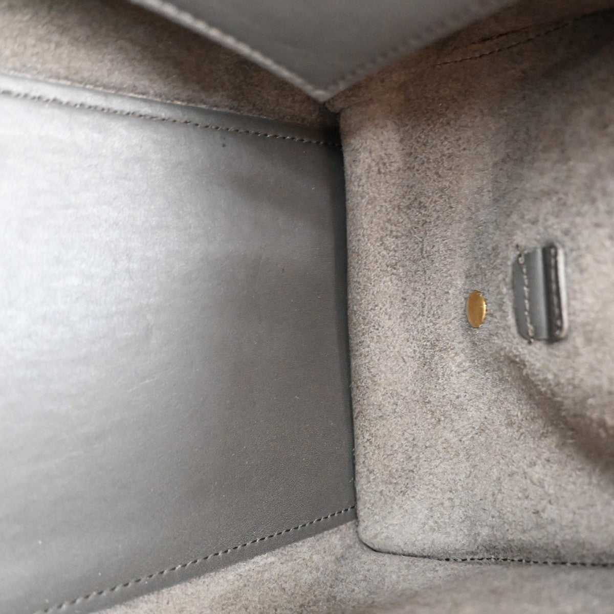 Saint Laurent Classic Y Cabas Leather, GRAY, LEATHER, Handbag