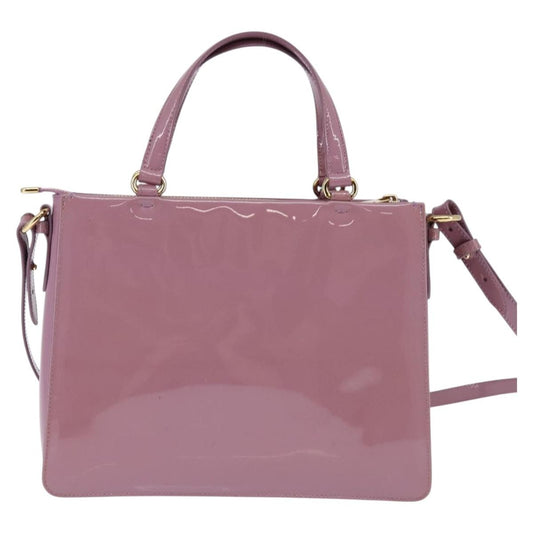 Salvatore Ferragamo Vala Handbag Patent leather, PURPLE, PATENT_LEATHER, Handbag