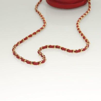 Chanel Vintage Round Tassel Crossbody Bag Quilted Lambskin, RED, LEATHER, Shoulder bag