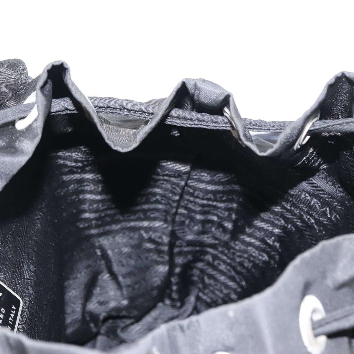 Prada Vela Double Front Pocket Backpack Tessuto with Saffiano Leather, BLACK, NYLON, Backpack