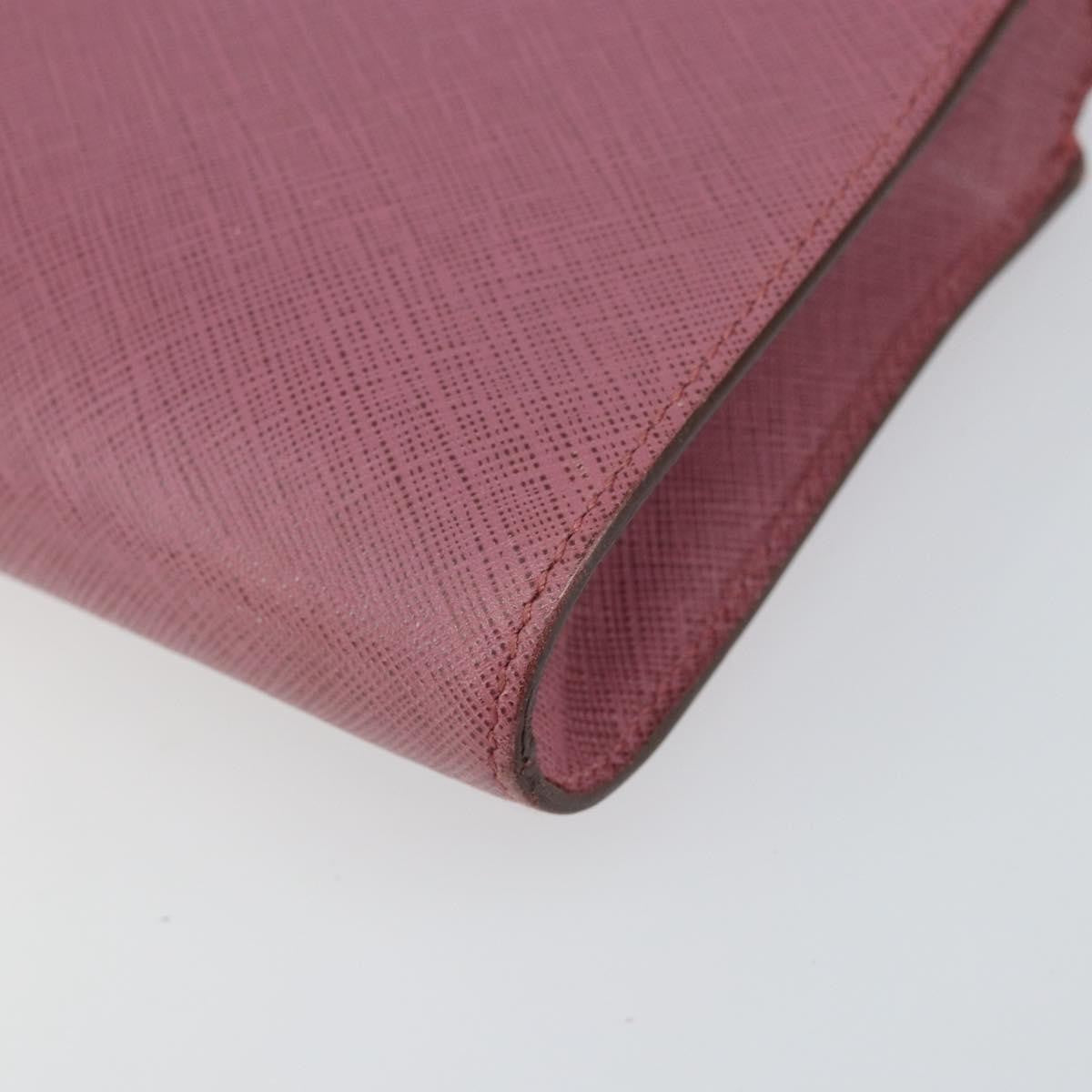 Salvatore Ferragamo Gancini Pouch Leather, PINK, LEATHER, Clutche & pouche