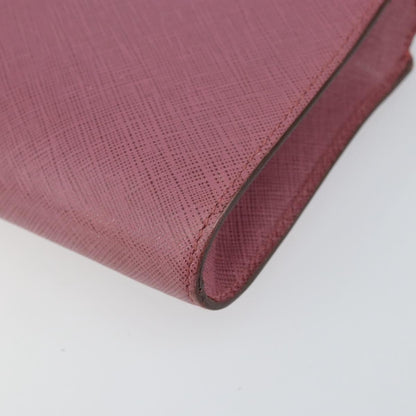 Salvatore Ferragamo Gancini Pouch Leather, PINK, LEATHER, Clutche & pouche