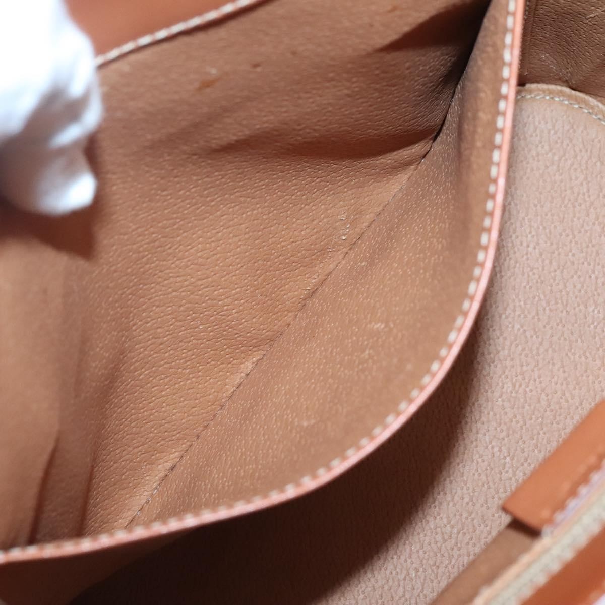 Celine Macadam Handbag Macadam with leather, BROWN, CANVAS, Handbag