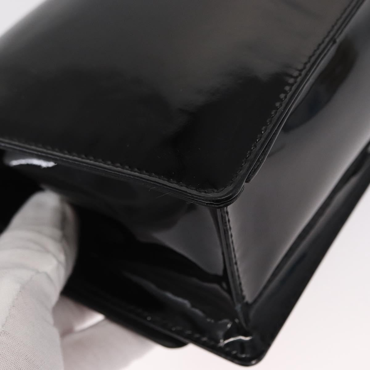 Salvatore Ferragamo Gancini Chain Shoulder bag Patent leather, BLACK, PATENT_LEATHER, Shoulder bag