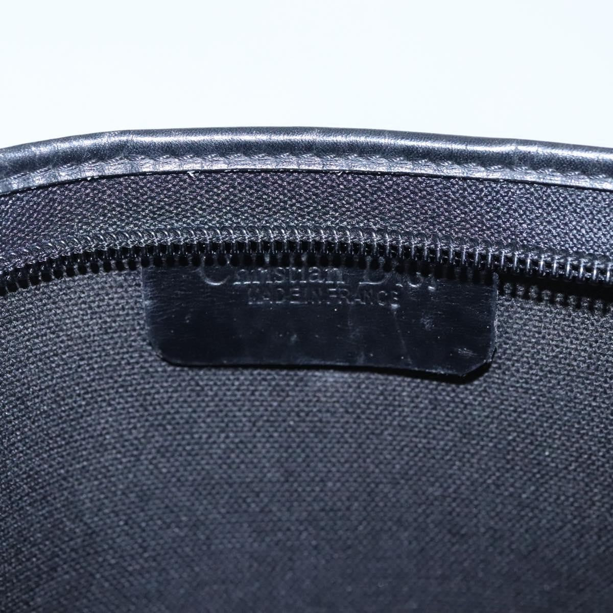Christian Dior Vintage Honeycomb Zip Pouch Coated Canvas, BLACK, CANVAS, Clutche & pouche