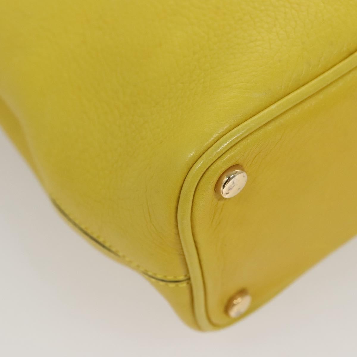 Celine Shoulder Bag Leather, YELLOW, LEATHER, Shoulder bag