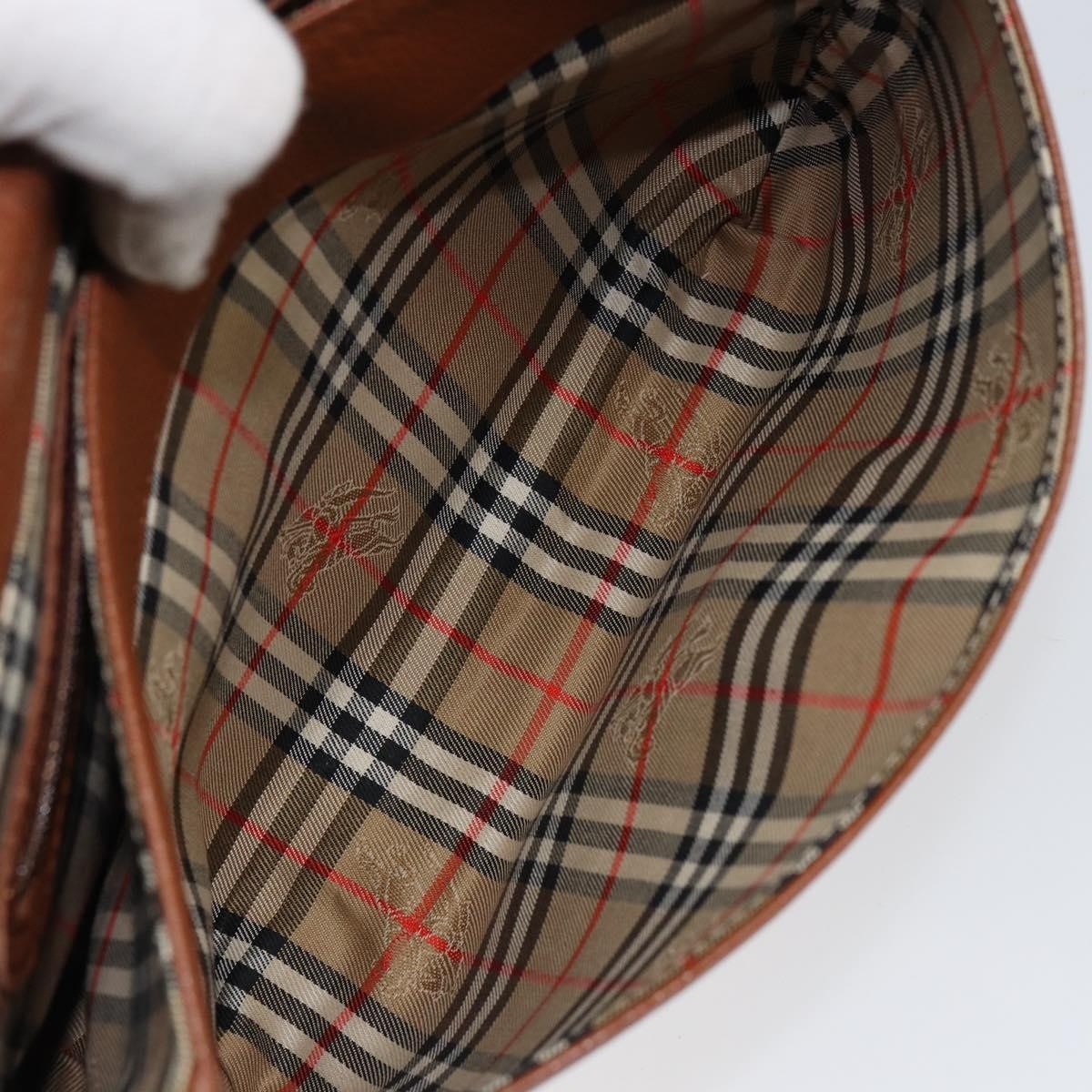 Burberry Vintage Shoulder Bag Leather, BROWN, LEATHER, Shoulder bag