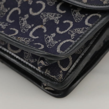 Celine C Sulky Handbag Canvas, NAVY, CANVAS, Handbag