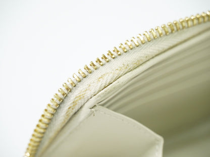 Saint Laurent Tiny Monogram Zip Around Wallet Leather, ECRU, LEATHER, Wallets