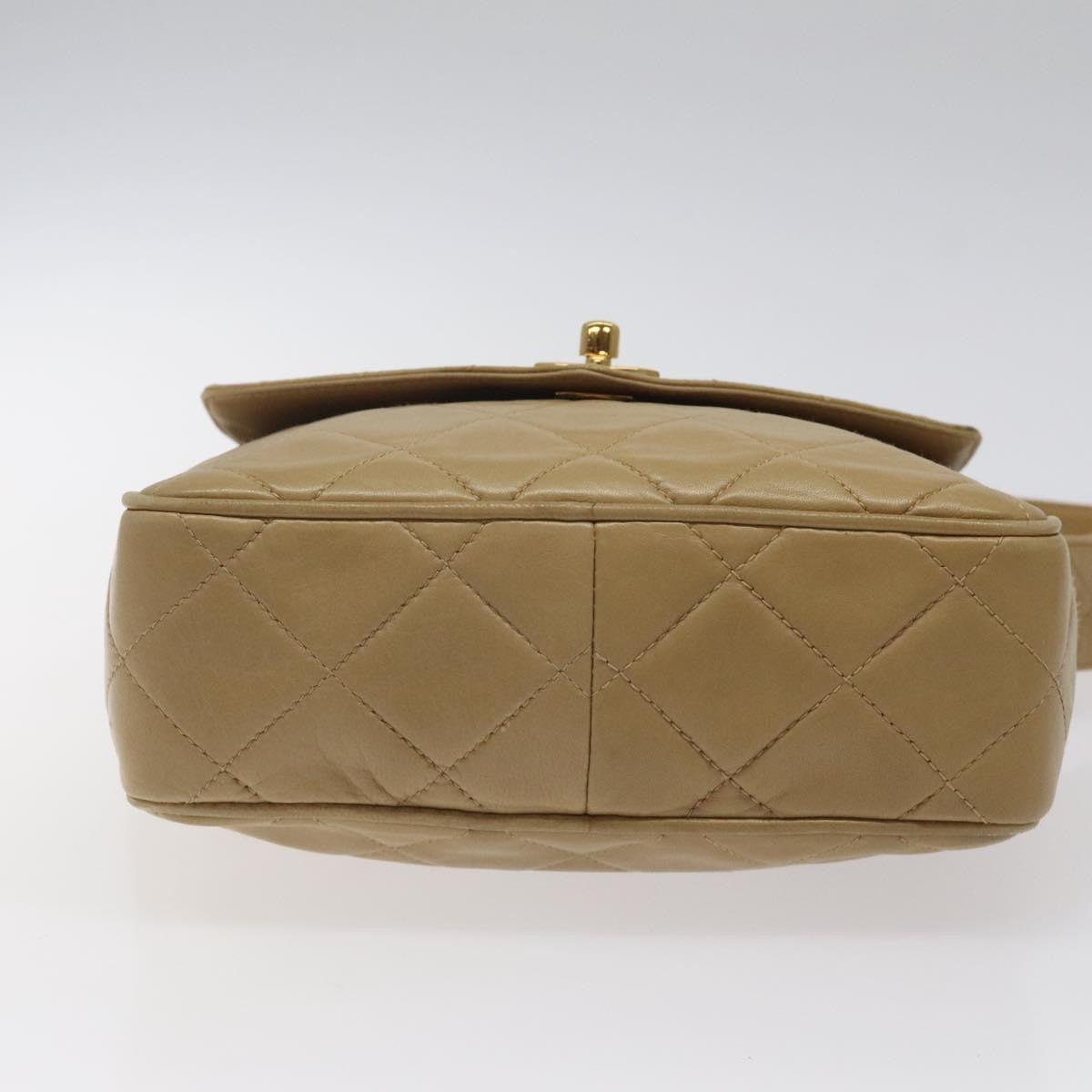 Chanel Vintage Front Pocket Camera Shoulder Bag Leather, BEIGE, LEATHER, Shoulder bag