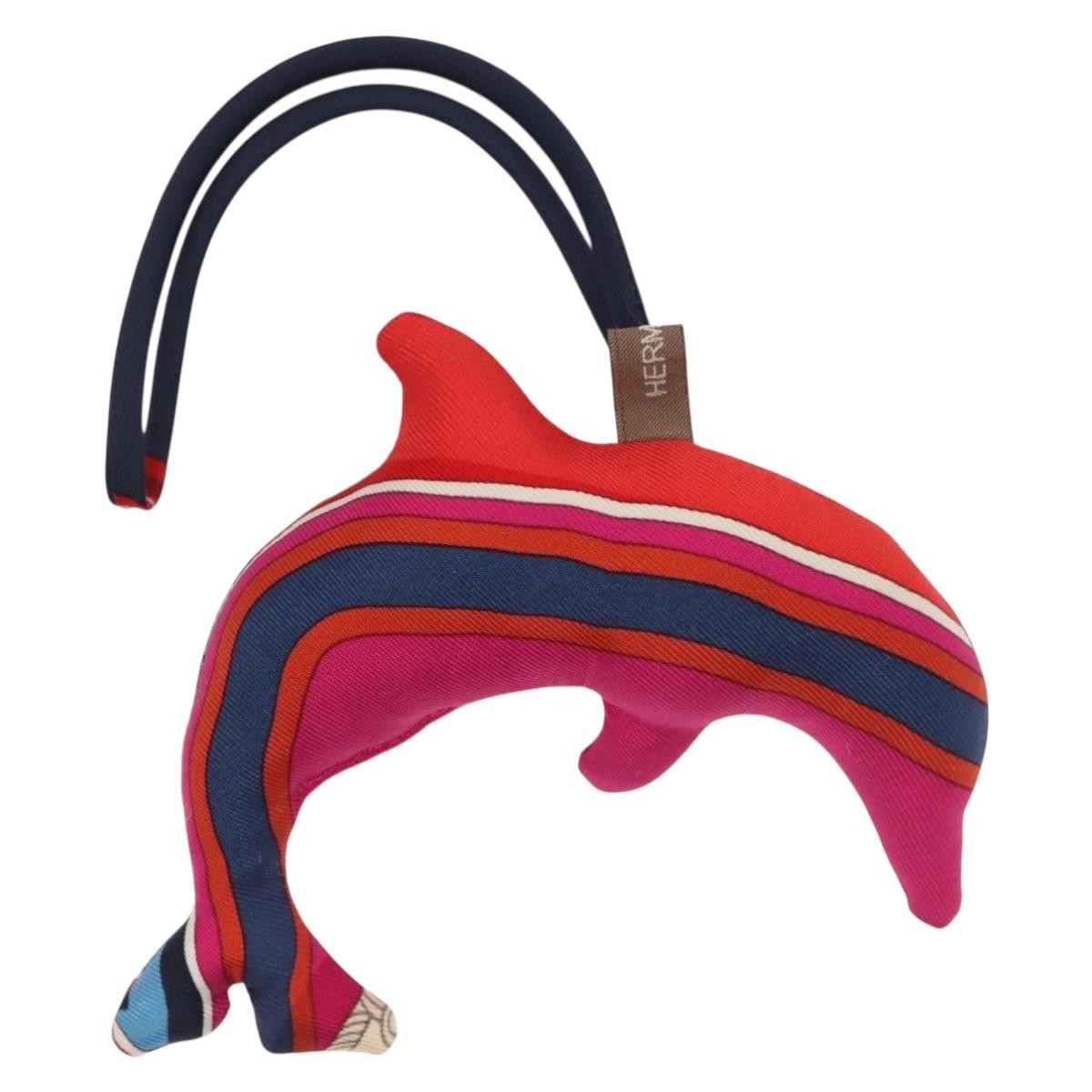 Hermes Petit H Dolphin Bag Charm Silk, PURPLE, SILK, Charms and Keychains