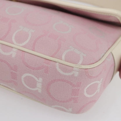 Salvatore Ferragamo Gancini Shoulder Bag Canvas, PINK, CANVAS, Shoulder bag
