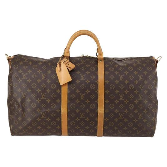 Louis Vuitton Keepall Bandouliere Bag Monogram Canvas, BROWN, CANVAS, Travel bag