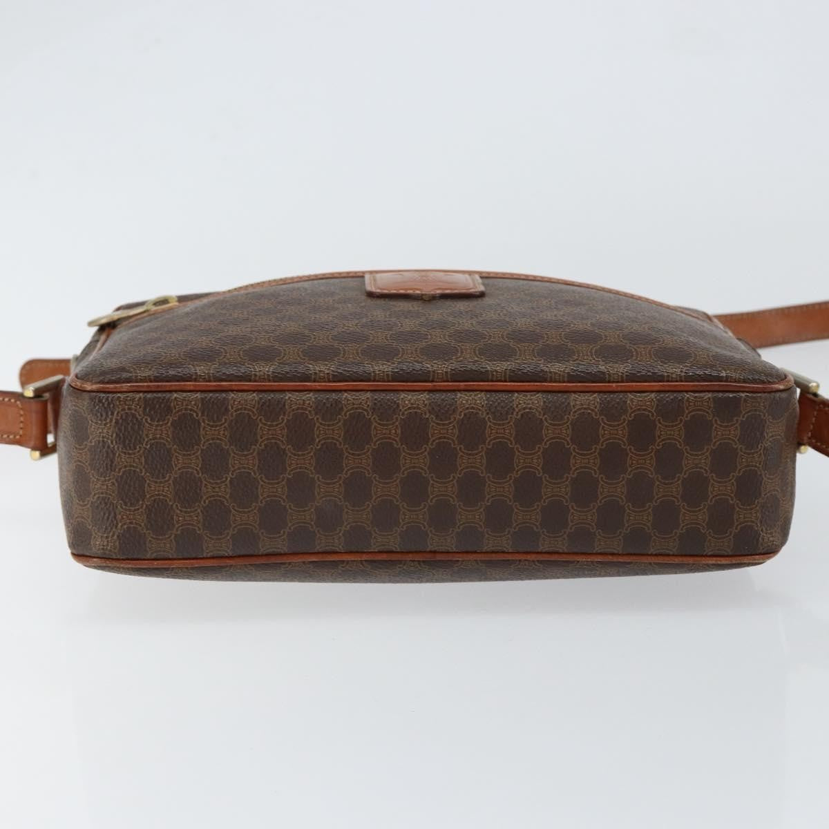 Celine Vintage Macadam Shoulder Bag Canvas and Leather, BROWN, CANVAS, Shoulder bag