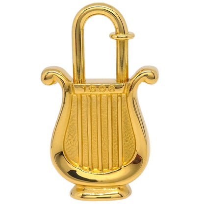 Hermes Harp Cadena Padlock 1996 Limited Metal Design, GOLD, GOLD_PLATED, Charms and Keychains