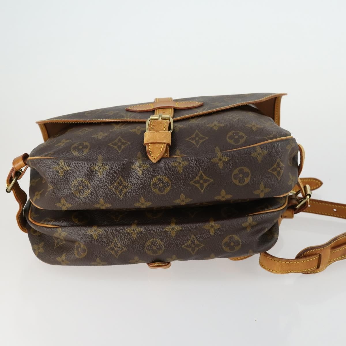 Louis Vuitton Saumur Handbag Monogram Canvas, BROWN, CANVAS, Handbag