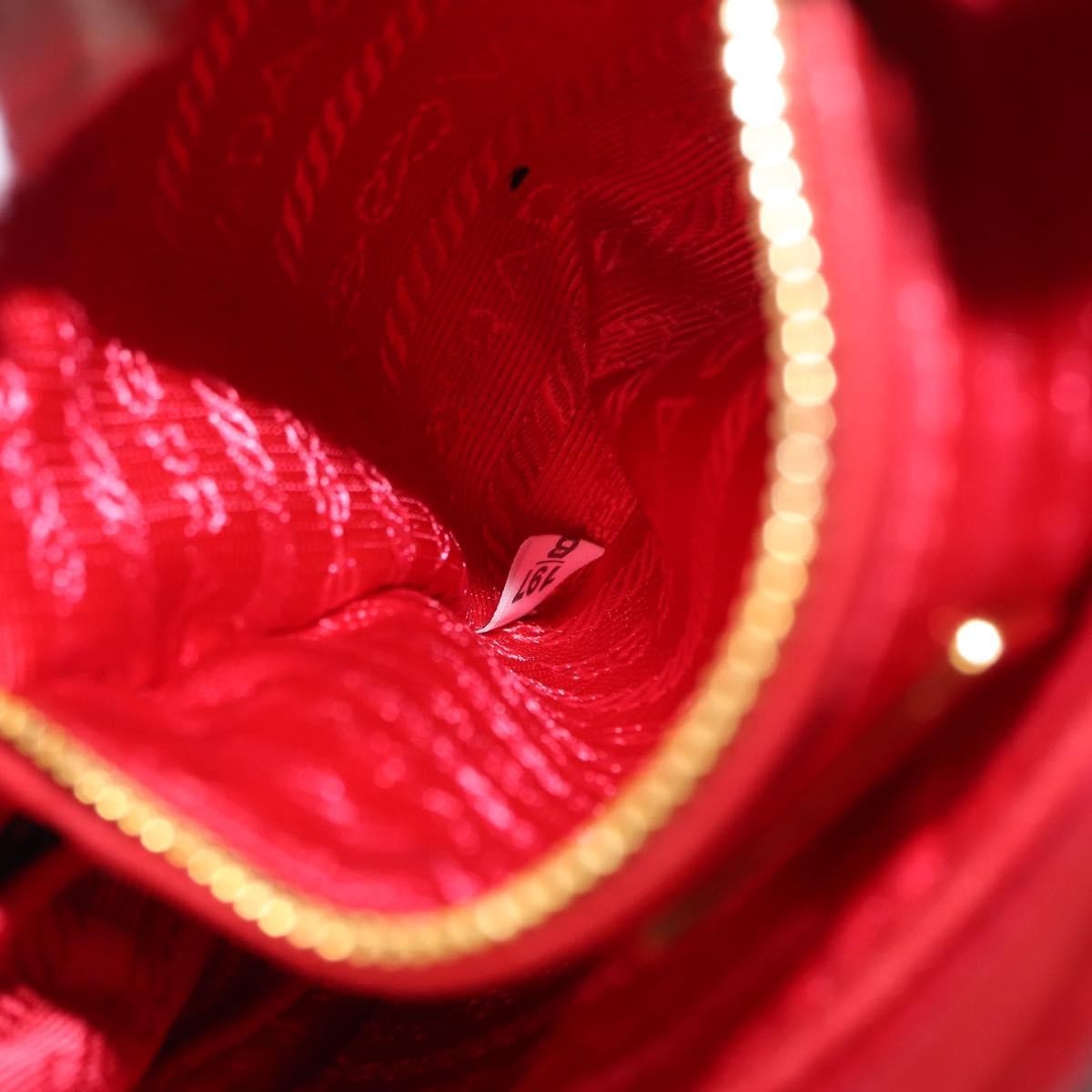 Prada Pushlock Chain Flap Bag Quilted Tessuto, RED, NYLON, Shoulder bag