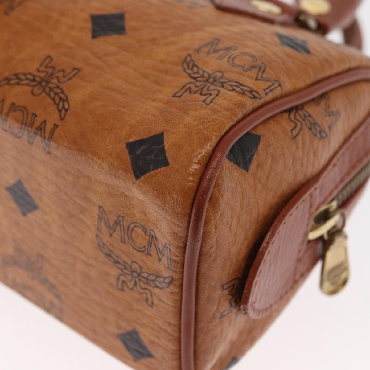 MCM Visetos Handbag Canvas and Leather, Brown, Canvas, Handbag