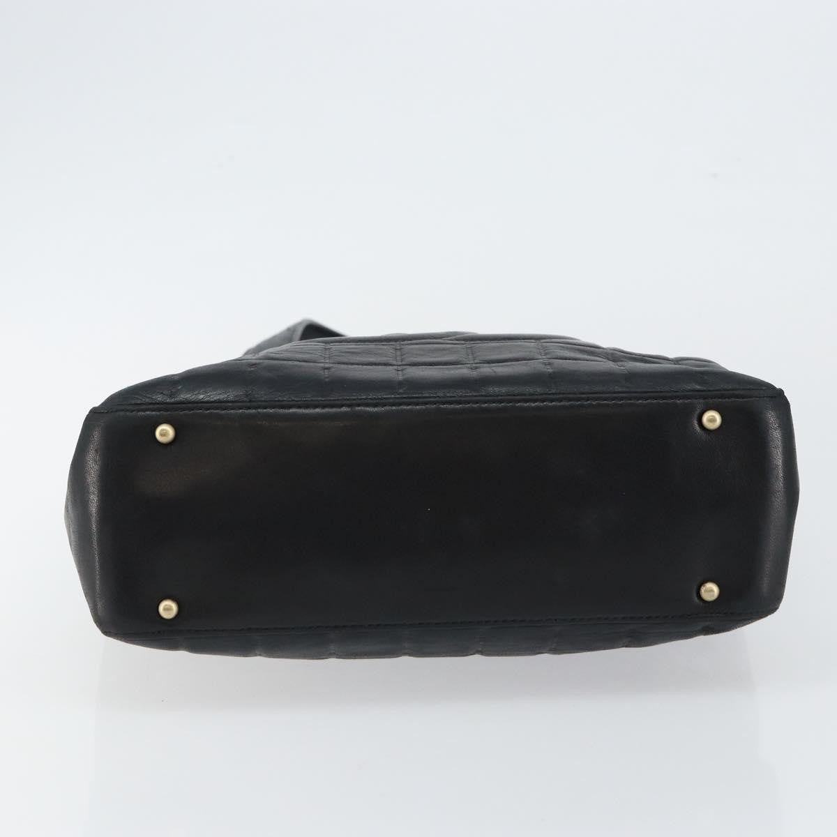 Chanel Chocolate Bar CC Tote Quilted Leather, BLACK, LEATHER, Tote bag