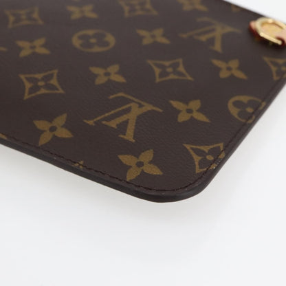 Louis Vuitton Neverfull Pochette Monogram Canvas, BROWN, CANVAS, Tote bag