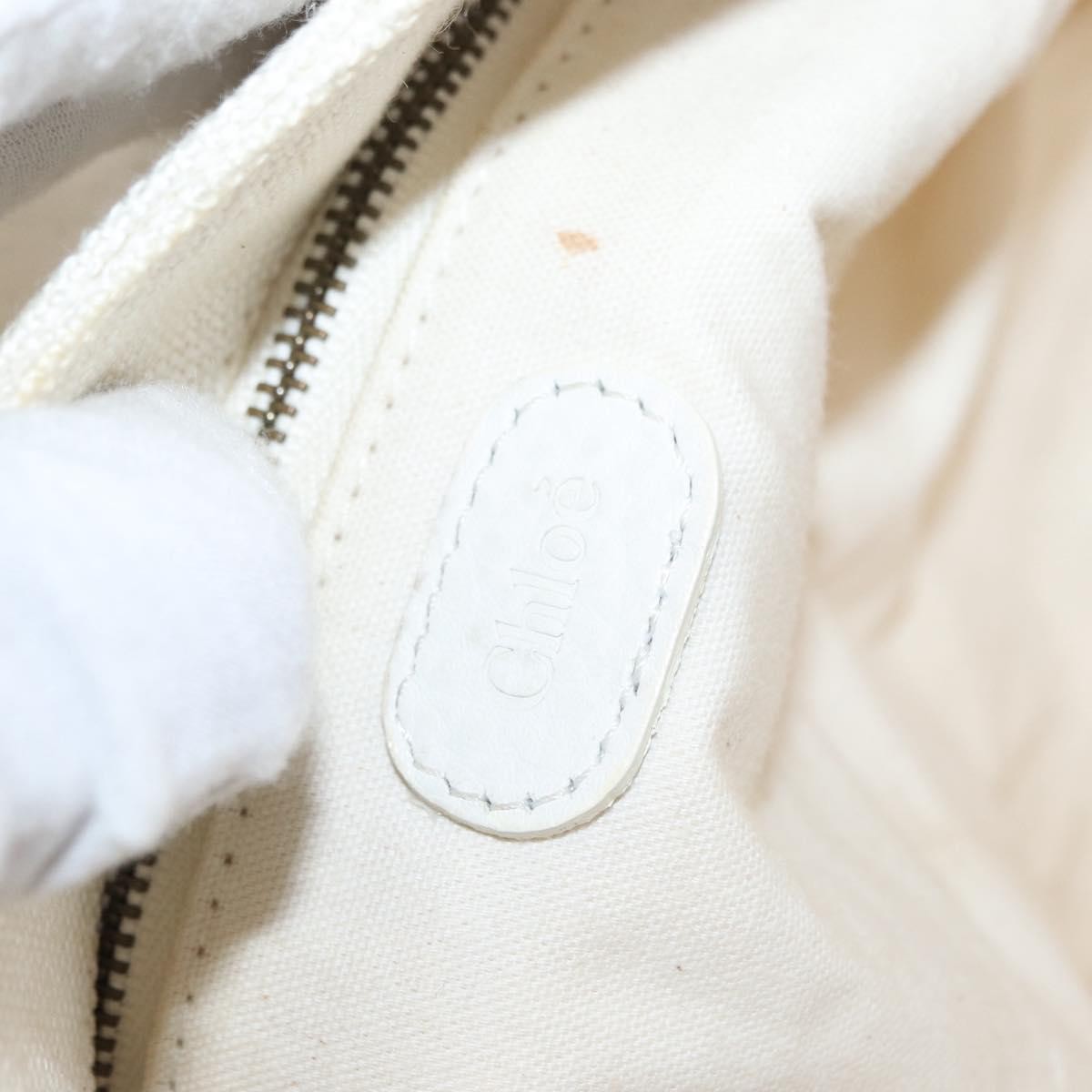 Chloe Vintage handbag Leather, WHITE, CANVAS, Handbag