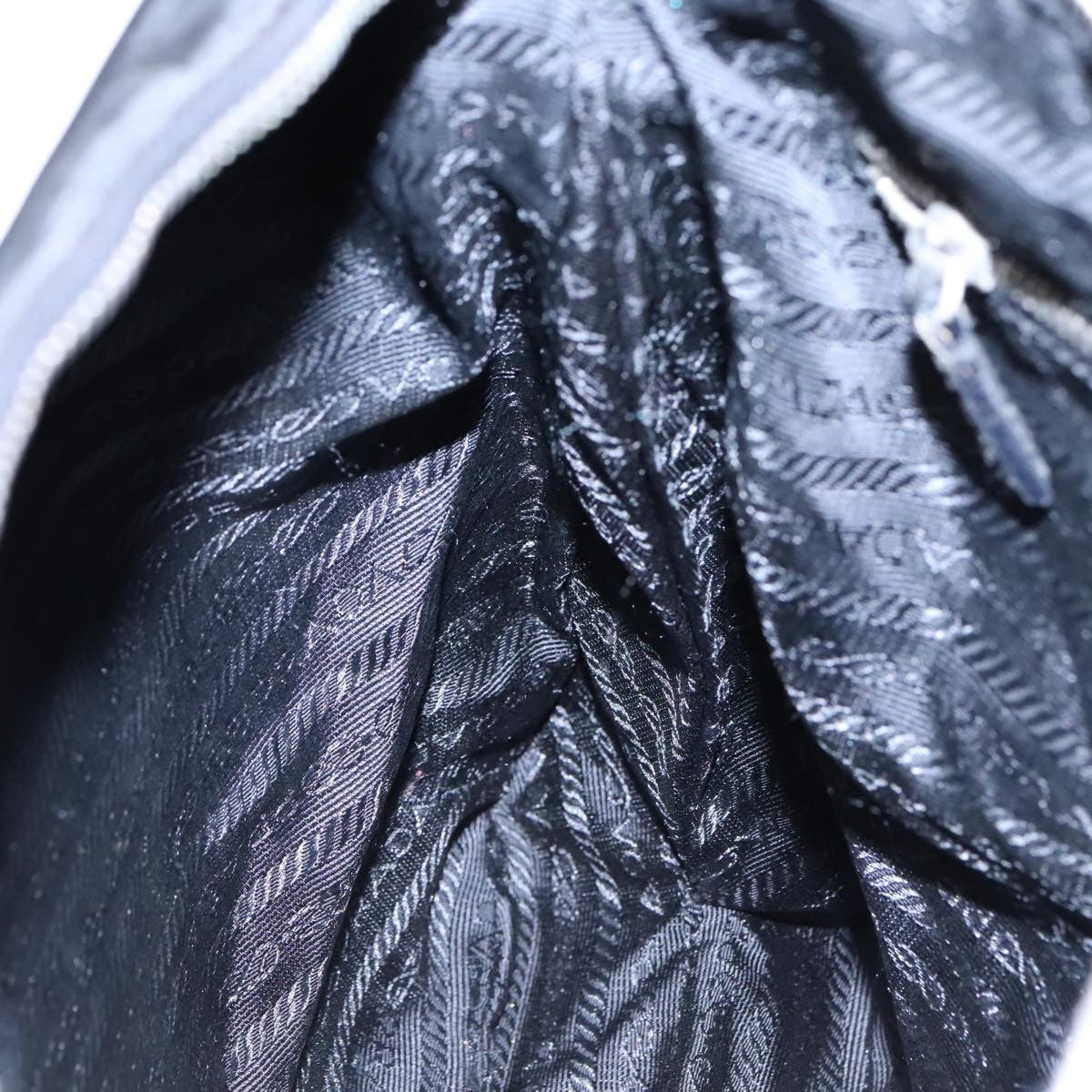 Prada Zip Messenger Bag Tessuto with Leather, BLACK, NYLON, Shoulder bag