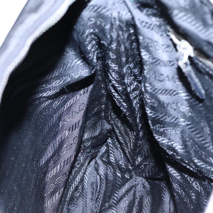 Prada Zip Messenger Bag Tessuto with Leather, BLACK, NYLON, Shoulder bag