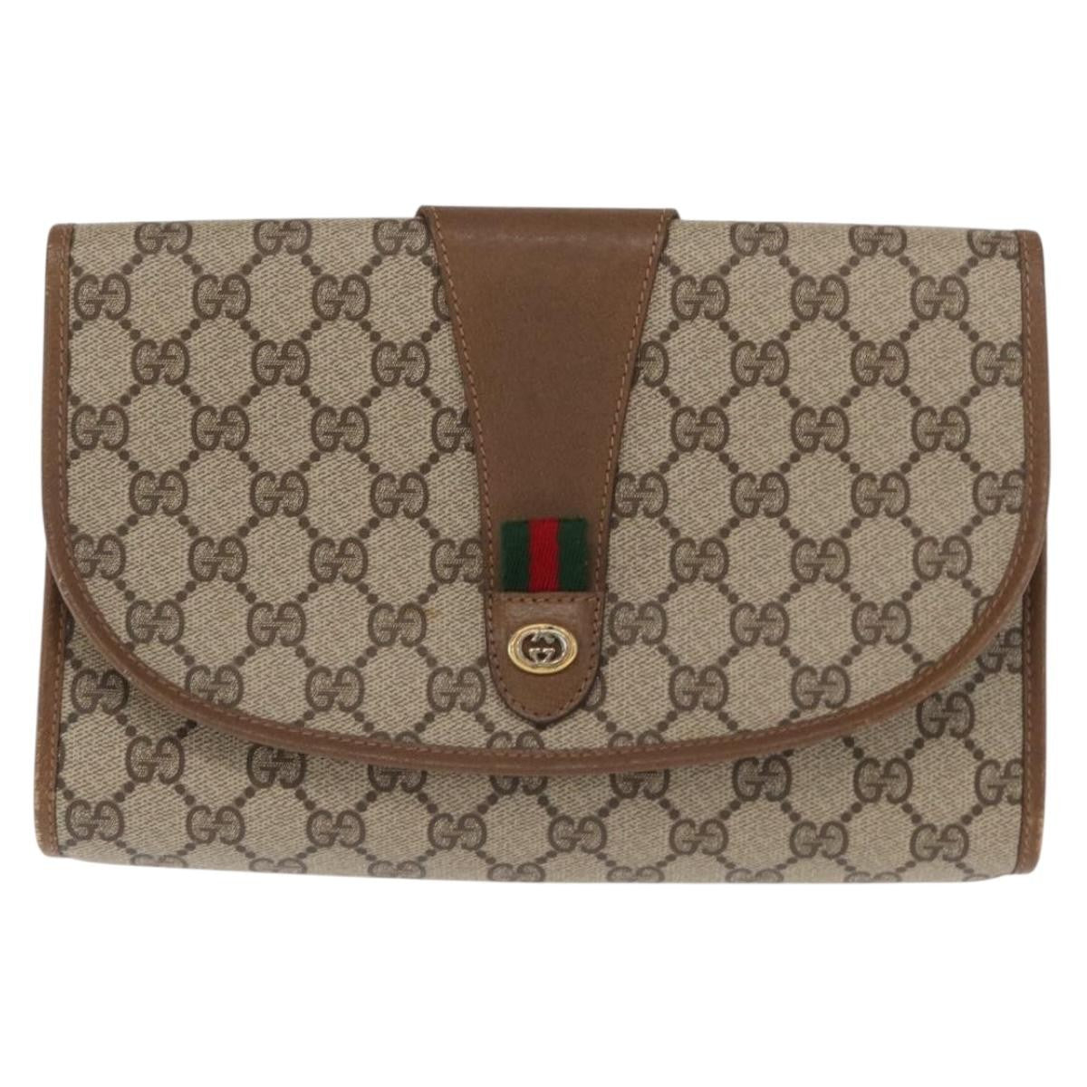 Gucci Vintage old clutch Canvas, BEIGE, PVC, Clutche & pouche