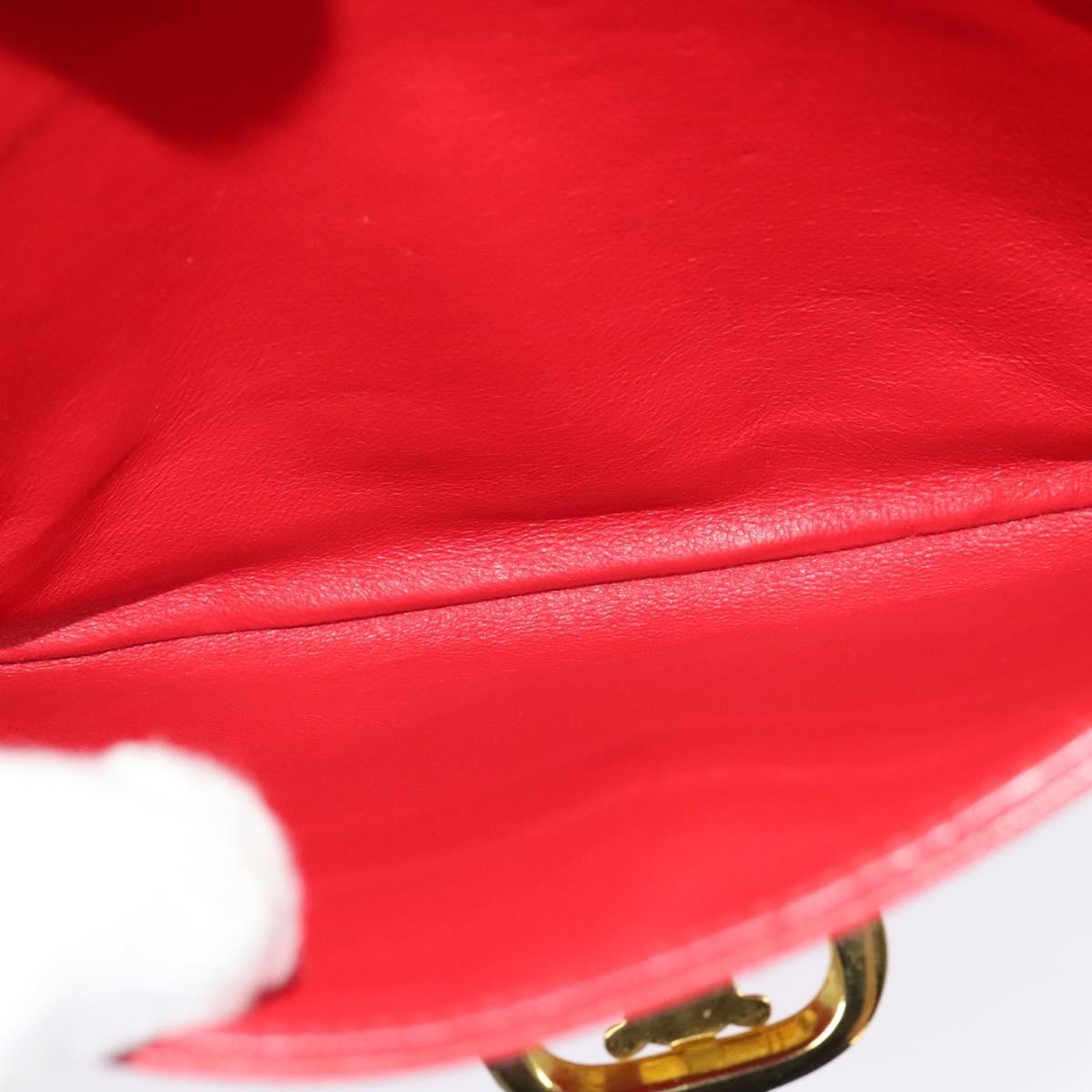 Celine Vintage Triomphe Shoulder Bag Leather, RED, LEATHER, Shoulder bag