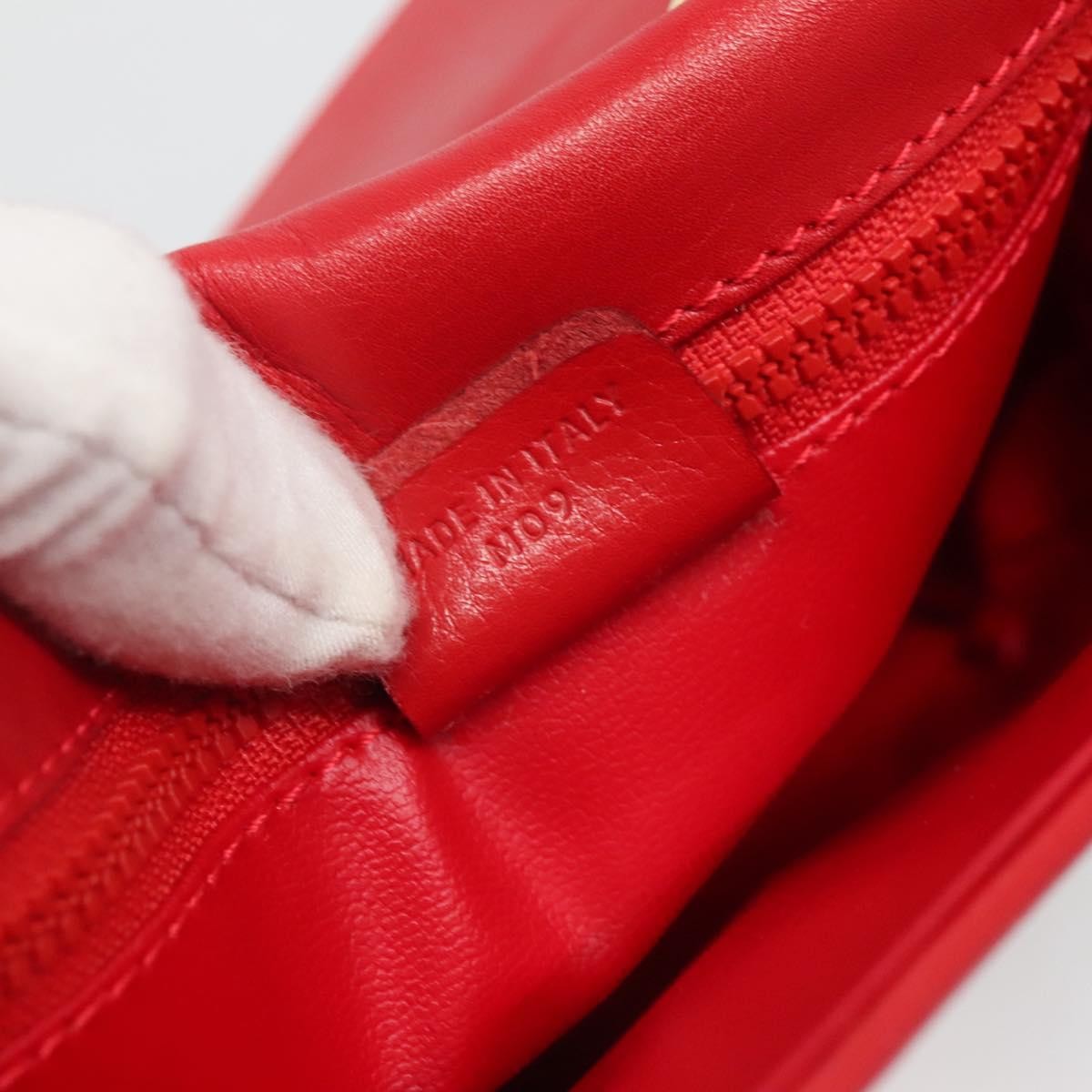 Celine Chain Shoulder Bag Leather, RED, LEATHER, Shoulder bag