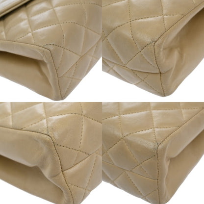 Chanel Vintage Envelope Flap Bag Quilted Lambskin, BEIGE, LEATHER, Clutche & pouche