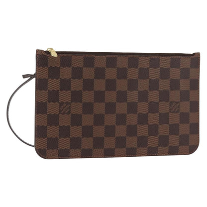 Louis Vuitton Neverfull Pochette Damier, BROWN, CANVAS, Clutche & pouche