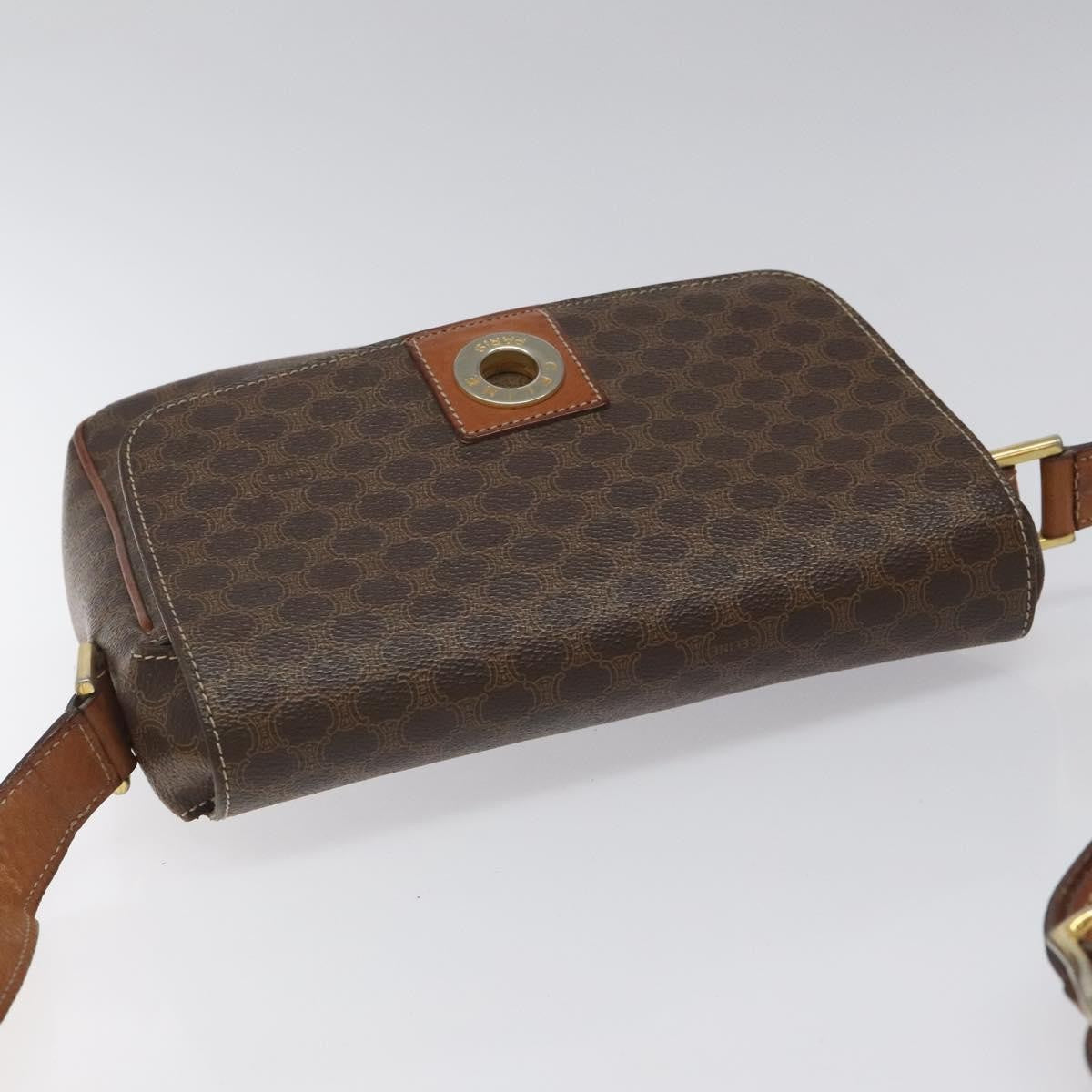 Celine Vintage Macadam Shoulder Bag Canvas, BROWN, CANVAS, Shoulder bag