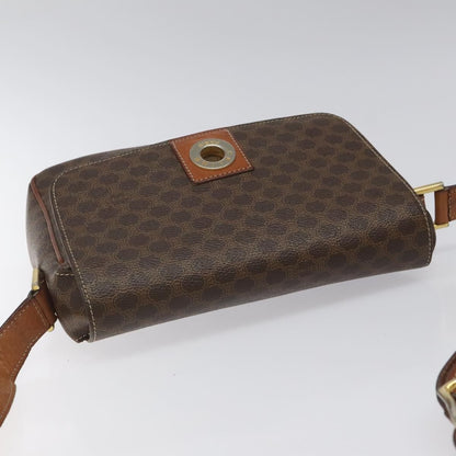 Celine Vintage Macadam Shoulder Bag Canvas, BROWN, CANVAS, Shoulder bag